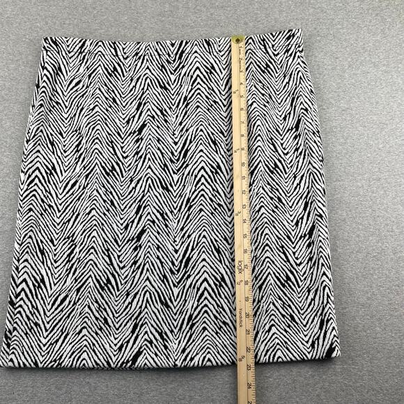Vince Camuto Skirt Womens L Black White Zebra Jacquard Knit Pencil Office Career - Picture 5 of 10